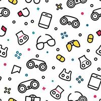 a seamless pattern with various objects and accessories white background vector