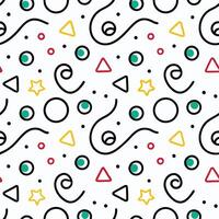 a colorful pattern with shapes and circles white background vector