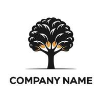 a tree logo with the word company name on it white background vector