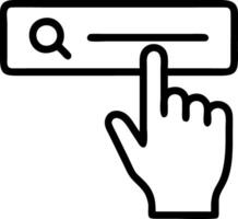 Finger woman clicking internet search page computer touch screen searching browsing internet data information networking concept education concept as Woman clicks search bar on com Clean vector