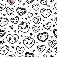 seamless pattern with hearts and white background vector
