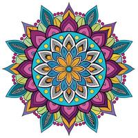 a colorful flower design with a circular center white background vector