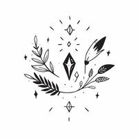 Ethnic patterns seamless design with natural elements like leaves and flowers for a boho chic free spirited look concept as Boho chic ethnic patterns with natural elements like lea Clean vector