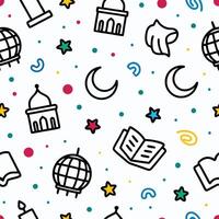 seamless pattern with islamic symbols background vector