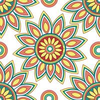 Ethnic patterns seamless design with floral motifs and bright colors for a vibrant lively cultural look concept as Vibrant ethnic patterns with floral motifs and bright colors perf Clean Set 2 vector