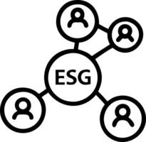 ESG icon concept showing environmental social governance in sustainable ethical business on network connection with green background concept as ESG icons representing environmental Clean vector