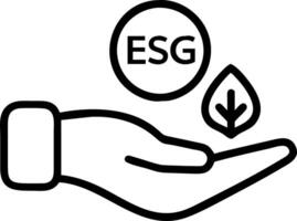 ESG icon concept in the hand for environmental social and governance in sustainable and ethical business on the network connection on a green background concept as Hand holds ESG Clean vector