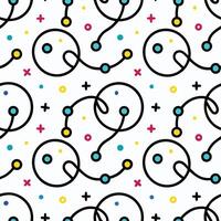 a seamless pattern with circles and dots white background vector