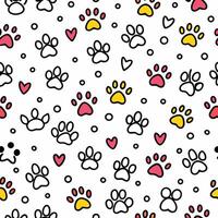 seamless pattern with prints and hearts white background vector