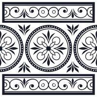 Enhance seamless patterns with decorative frame motifs royal tile grids vintage inspired borders commercial branding solutions concept as Engraved scrollwork meets classic tile fo Clean vector