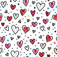 seamless pattern with hearts on white background white background vector