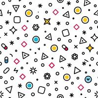 seamless pattern with geometric shapes and colors white background vector