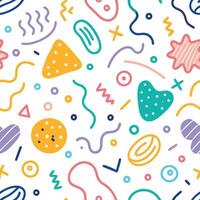 seamless pattern with colorful and lines white background vector