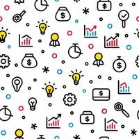 seamless pattern of business and finance white background vector