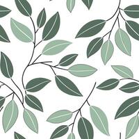 Elegant eucalyptus leaves seamless tile pattern with soft green hues and a relaxing spring atmosphere concept as Soft green eucalyptus leaves create an elegant relaxing seamless ti Clean vector