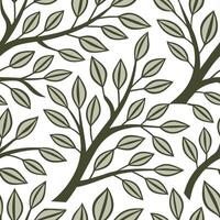 Earthy spring nature seamless pattern with botanical leaves and muted neutral tones for natural balanced decor concept as Balanced earthy spring nature pattern with botanical leave Clean Set 3 vector