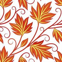 Dynamic autumn seamless pattern with swirling leaf shapes and vibrant reds and oranges for a lively fall effect concept as Lively autumn pattern with swirling leaves and vibrant re Clean Set 2 vector