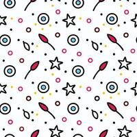 seamless pattern with colorful stars and eye white background vector