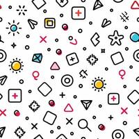 a seamless pattern with various shapes and symbols white background vector