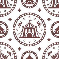 Design a seamless pattern with vintage circus poster elements featuring stylized performers and ornate detailing concept as Create a repeating design incorporating classic circus p Clean Set 2 vector