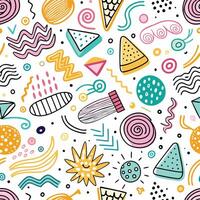 seamless pattern objects white background vector