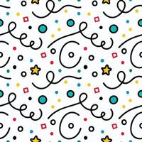 a seamless pattern with colorful dots and stars white background vector