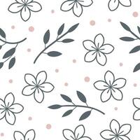 Delicate spring nature seamless pattern with soft floral arrangements and minimalistic backgrounds for refined decor concept as Soft spring nature pattern with delicate flowers and Clean Set 3 vector
