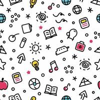 a seamless pattern with school white background vector