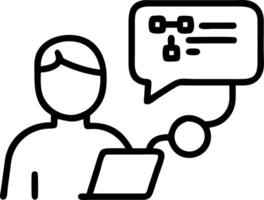 Data analyst uses computer with AI technology for big data analysis supporting chat AI code generation and information analysis on complex data sets concept as Data analyst uses co Clean vector