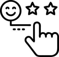 Customer showing rating with happy icon on sky background emphasizing satisfaction and feedback in survey concept concept as Highlights customer satisfaction feedback collection a Clean Set 2 vector