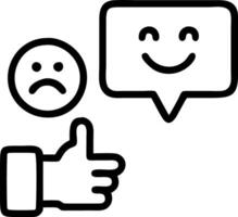 Customer showing rating with happy icon on sky background emphasizing satisfaction and feedback in survey concept concept as Highlights customer satisfaction feedback collection a Clean vector
