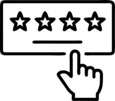 Customer completes 5 star satisfaction survey on online application rating service experience evaluating product service quality providing satisfaction feedback review for good qua Clean vector
