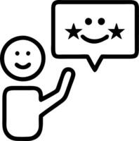 Customer holds happy icon for rating symbolizing feedback satisfaction survey and service improvement strategies concept as Highlights customer centric approaches to enhancing wor Clean vector