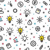 seamless pattern with icons of business and finance white background vector