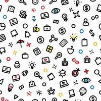 seamless pattern with icons and symbols on white backgrou white backgroundnd vector