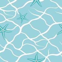Crystal clear blue water seamless tile pattern with gentle ripples symbolizing beach tranquility concept as Crystal clear blue water with gentle ripples creates a seamless tile pat Clean vector