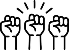 Crowd protesters people raised fist air fighting rights sunlight effect revolution protest concept as Crowd of protesters raising fists in sunlight symbolizes unity activism and de Clean vector