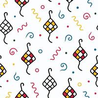 a pattern with colorful geometric shapes and lines white background vector