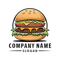 burger log template white background, vector