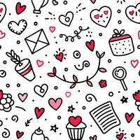 a collection of doodle hearts and other items vector