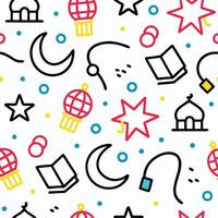 a seamless pattern with various symbols and objects vector
