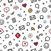 seamless pattern with social icons and symbols vector
