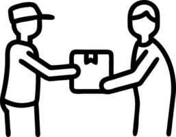 Courier service concept Young man receiving package from a delivery man concept as A young man receiving a package from a delivery man representing the convenience and reliability Clean vector