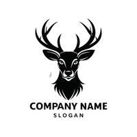 deer head logo template white background vector