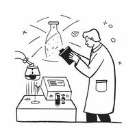 Cosmetic Scientist Conducting Clinical Trials in Lab with Copy Space concept as Mid shot of a cosmetic scientist conducting clinical trials in a high tech lab The camera tilts dow Clean Set 2 vector
