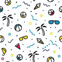 seamless pattern with beach balls, sunglasses and vector