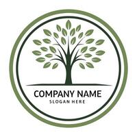 a logo for a company that has a tree in the middle vector