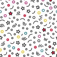 seamless pattern with colorful dots and stars , vector