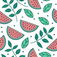 Cool and refreshing watermelon mint seamless tile pattern with a splash of green and pink hues concept as Watermelon and mint combine for a refreshing seamless tile pattern with co Clean vector