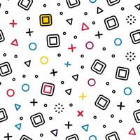 a colorful pattern with squares and triangles white background vector